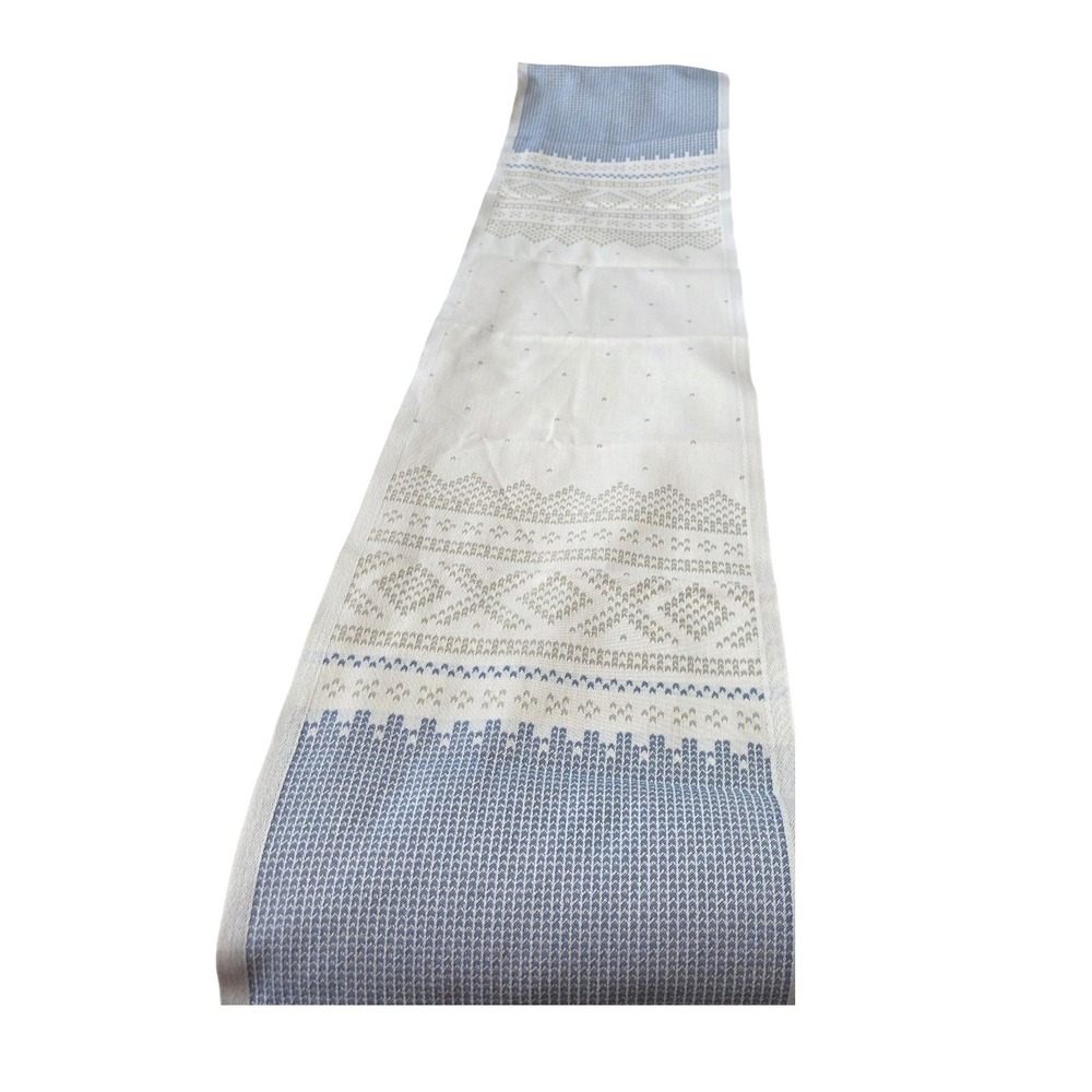 Marius by Ekelund Table Runner Blue Organic Cotton Scandinavian‎ Woven 14x57